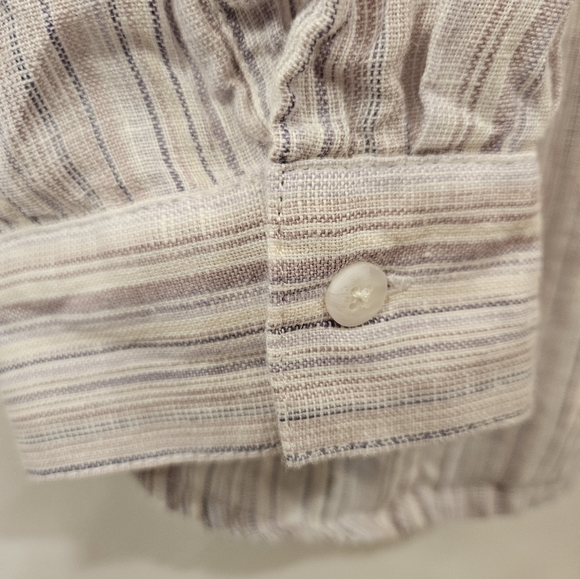 NWOT - Coldwater Creek Pink Striped Linen Button Down Camp Shirt - Size 1X - Picture 6 of 10